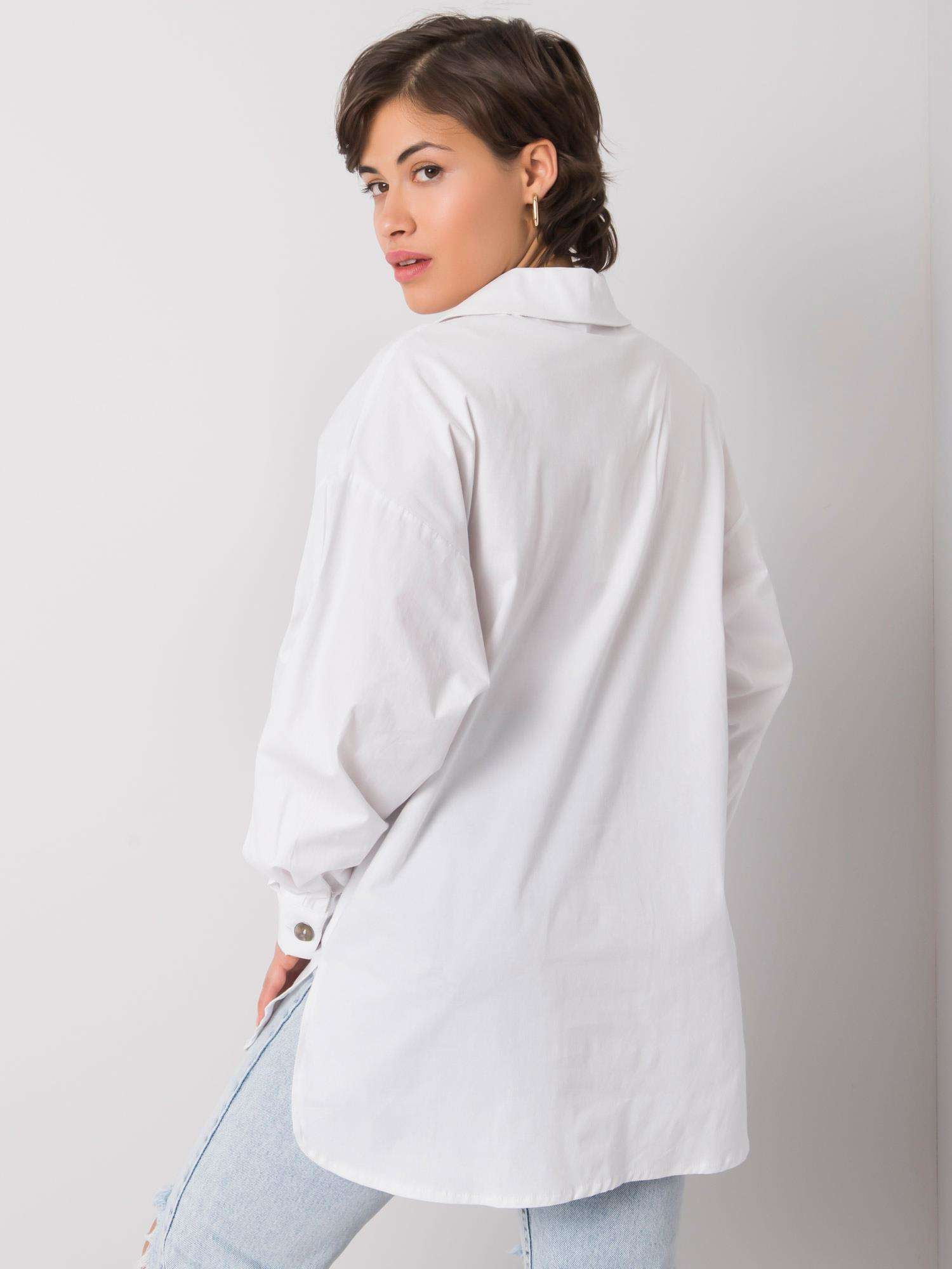 Weiße Bluse mit Taschen Elora RUE PARIS.
