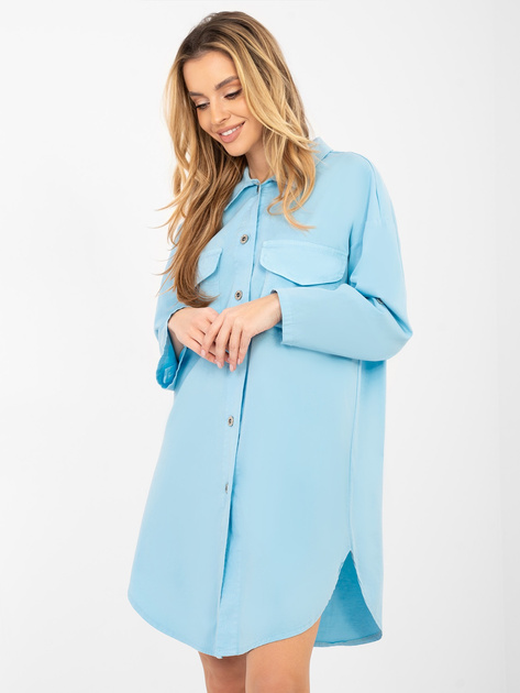 Jasnoniebieska sukienka o kroju oversize RUE PARIS