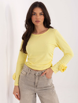 Żółta dopasowana bluzka z bawełny