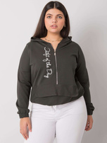 Ciemna khaki rozpinana bluza plus size Kaylee