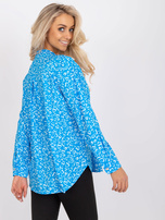 Niebieska luźna bluzka z printem Inesa