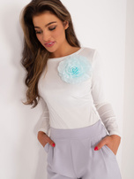 Hurt Ecru eleganckie body z okrągłym dekoltem