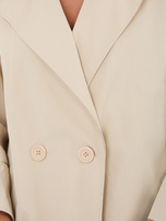 Beżowy przejściowy płaszcz z kieszeniami RUE PARIS 