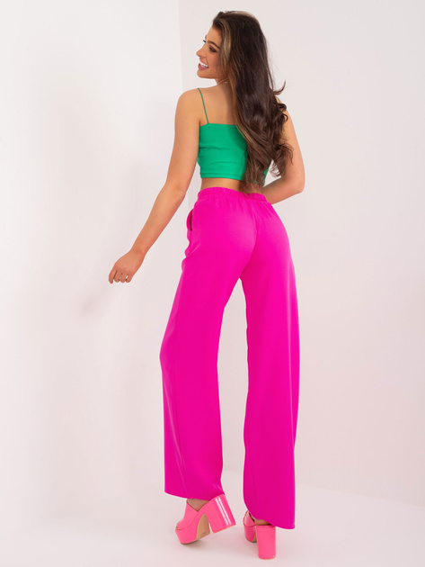 Hurt Fuksjowe gładkie spodnie materiałowe z kieszeniami