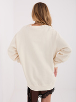 Ecru dresowa bluza basic z ociepleniem