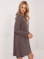 Hurt Ciemnobrązowa dresowa sukienka z modalu