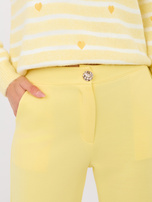 Jasnożółte spodnie z prostą nogawką RUE PARIS 