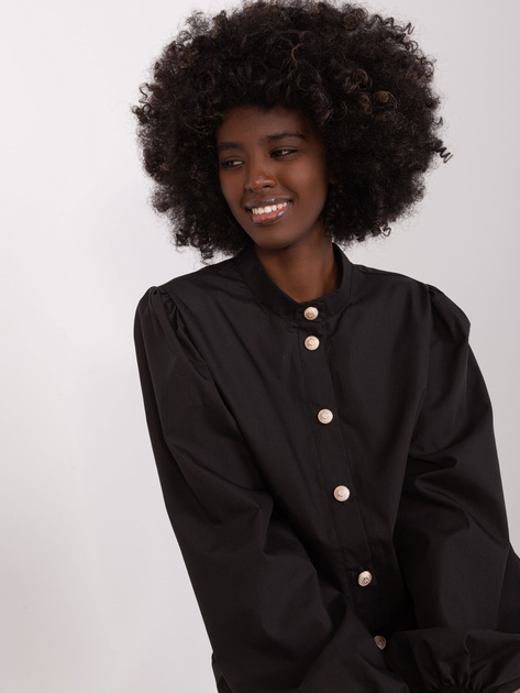 Hurt Czarna koszula klasyczna z bufiastym rękawem