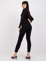 Schwarze gestreifte Leggings Caviana RUE PARIS.