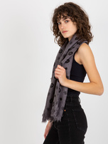 Hurtownia Ciemnoszary damski szal z nadrukiem