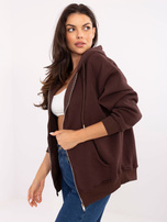 Ciemnobrązowa rozpinana bluza z kapturem