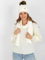 Hurt Ecru komplet zimowy z czapką i szalikiem Rubby RUE PARIS 