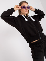 Czarny dresowy komplet basic z bluzą rozpinaną 