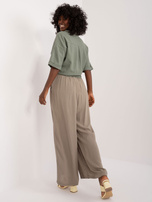 Hurt Khaki zwiewne długie spodnie wide leg SUBLEVEL