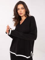 Czarny komplet z kontrastowym wykończeniem