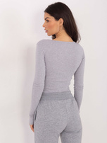 Světlé šedé longsleeve basic z bavlny.