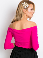 Fuksjowa bluzka z odkrytymi ramionami Blink
