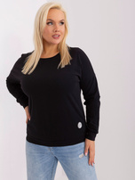 Hurtownia Czarna bawełniana bluzka plus size