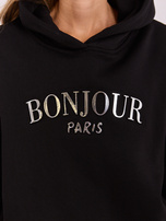 Schwarzer Hoodie mit Taschen Lille RUE PARIS.