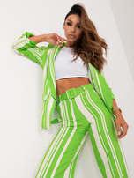 Hurt Jasnozielono-ecru szerokie spodnie od garnituru