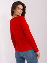 Hurt Czerwona bluzka basic z długim rękawem RUE PARIS