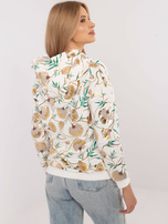 Hurtownia Ecru damska bluza z printem i kapturem