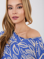 Ciemnoniebieska letnia bluzka z krótkim rękawem SUBLEVEL 