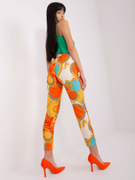 Hurt Pomarańczowo-ciemnożółte spodnie cygaretki