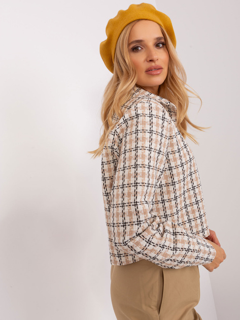 Hurtownia Musztardowy beret z kaszmirem