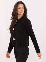 Czarny elegancki sweter z kołnierzykiem