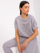 Hurt Szary dwuczęściowy komplet dresowy z naszywką 