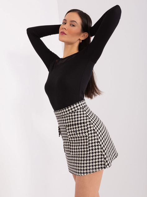 Hurt Biało-czarna spódnica trapezowa z kieszeniami