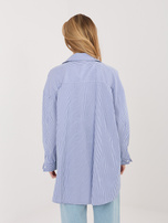 Ciemnoniebieska bawełniana koszula w paski 