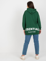 Hurt Ciemnozielona rozpinana bluza plus size z kapturem