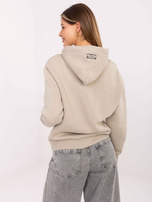 Jasnobeżowa bluza kangurka z haftem SUBLEVEL 