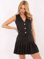 Hurt Ciemnoszara plisowana spódnica od kompletu