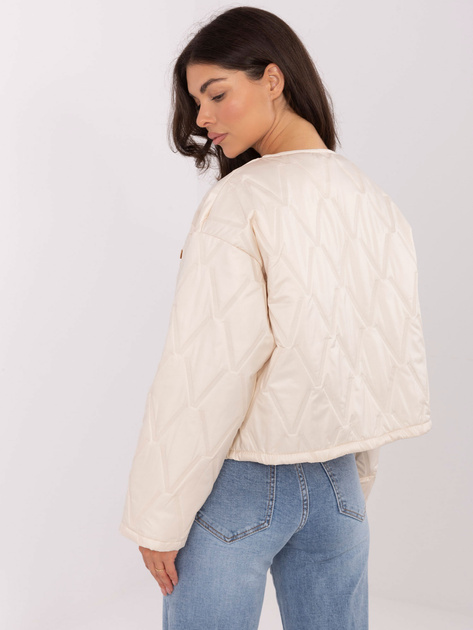 Jasnobeżowa kurtka z okrągłym dekoltem RUE PARIS