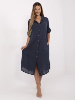 Dunkelblaue Blusenkleid für den Sommer OCH BELLA.