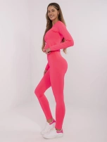 Fluo różowy gładki komplet sportowy Patrice