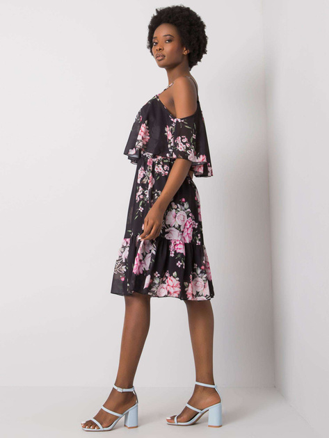 Czarna sukienka w kwiaty Nerissa OCH BELLA