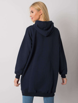 Navy blue sweatshirt with pockets Indira