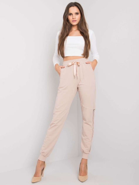 Jasnobeżowe bawełniane spodnie dresowe Susan