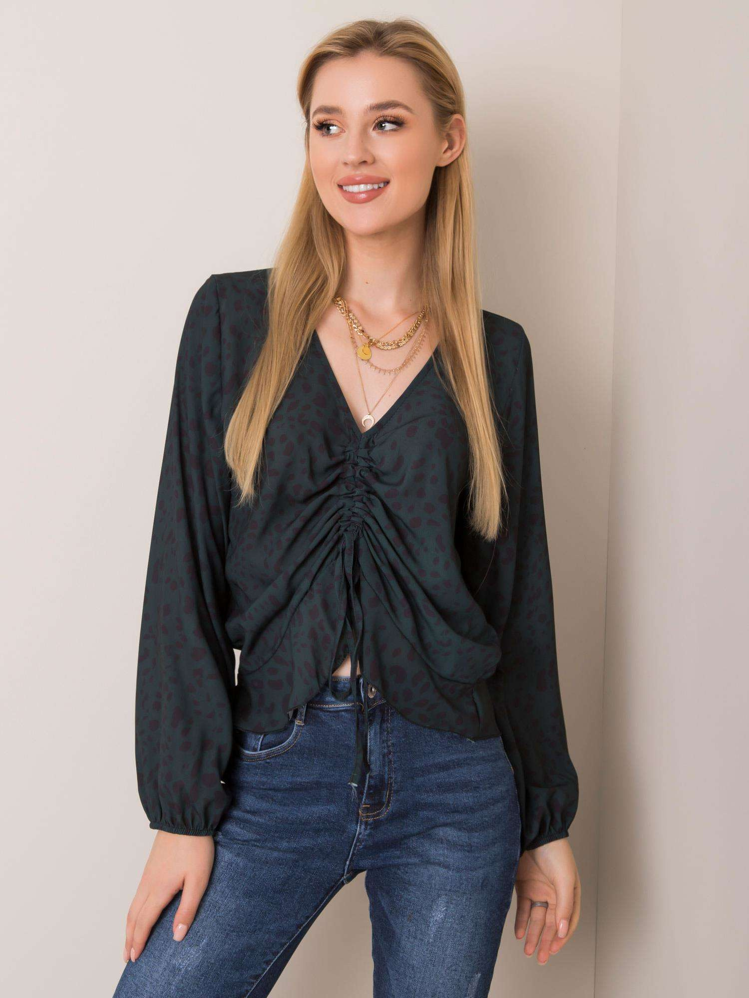 Ricarda's dark green blouse