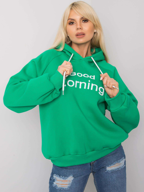 Zielona ocieplana bluza oversize z kapturem Alice