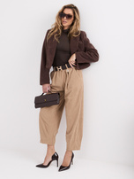 RUE PARIS Camel corduroy mom fit pants.
