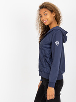 Hurt Granatowa damska bluza bomberka kapturem RUE PARIS