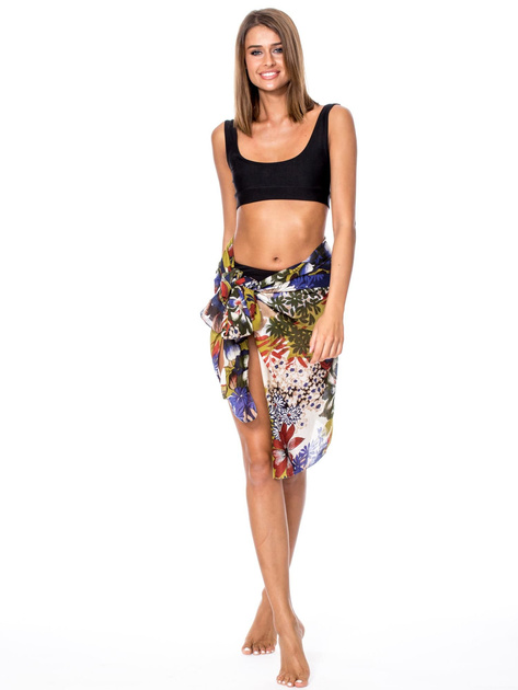 Hurtownia Chusta z bawełny w roślinne wzory