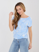 Jasnoniebieska letnia bluzka z krótkim rękawem SUBLEVEL 