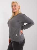 Hurt Ciemnoszara melanżowa bluzka plus size z bawełny