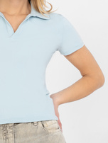 Jasnoniebieska damska koszulka basic 